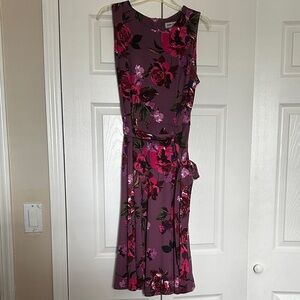 Floral Sleeveless Dress - Purple and Pink